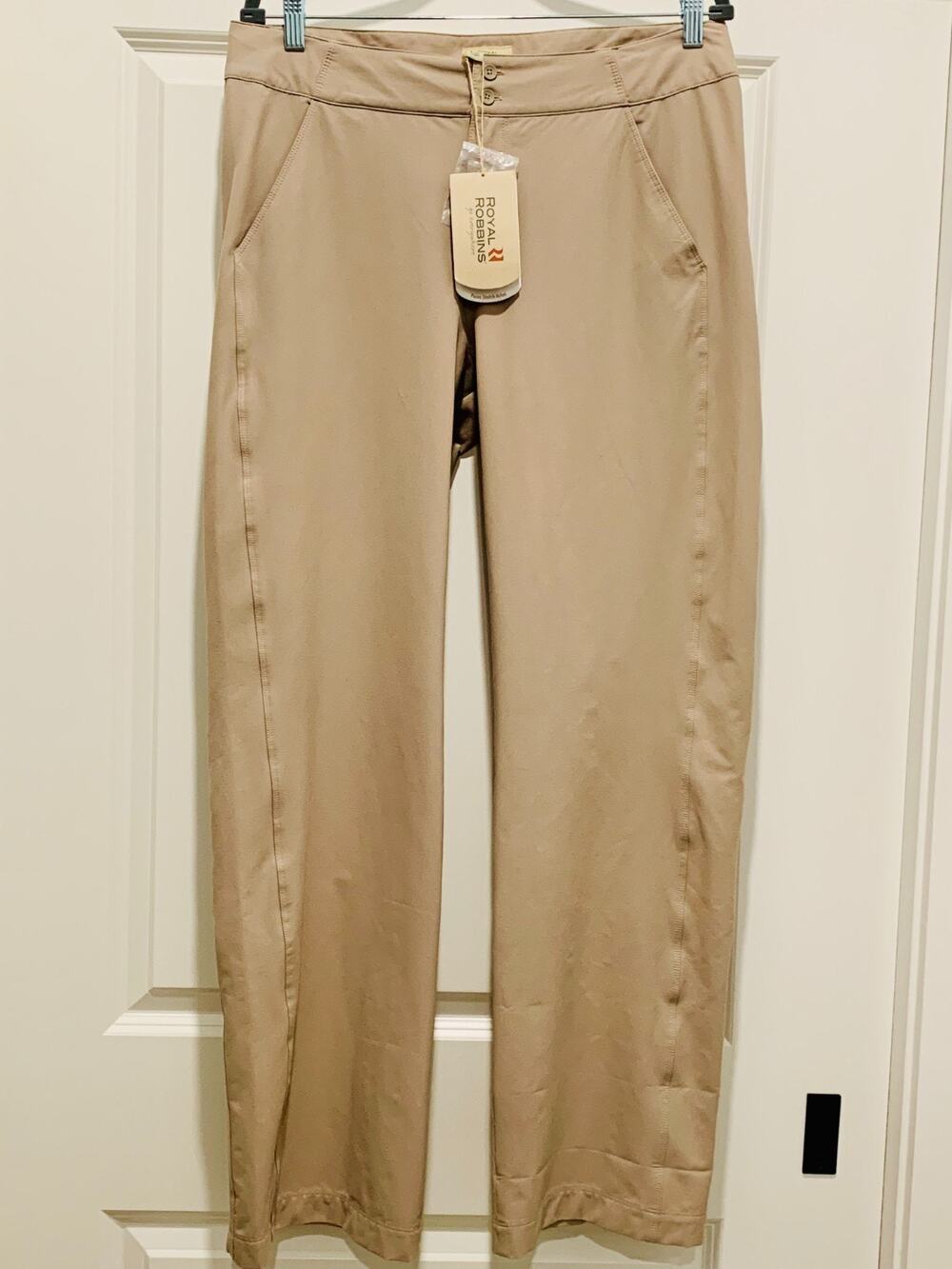 ROYAL ROBBINS Paseo Traveler Pant Women 12 Regular Khaki UPF 50+ 34137 NWT *READ
